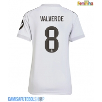 Camisa de time de futebol Real Madrid Federico Valverde #8 Replicas 1º Equipamento Feminina 2025-26 Manga Curta